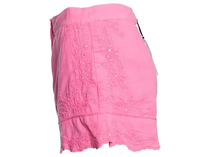 Autre Marque Juliette Dunn, Pantalón corto rosa con bordado.. 