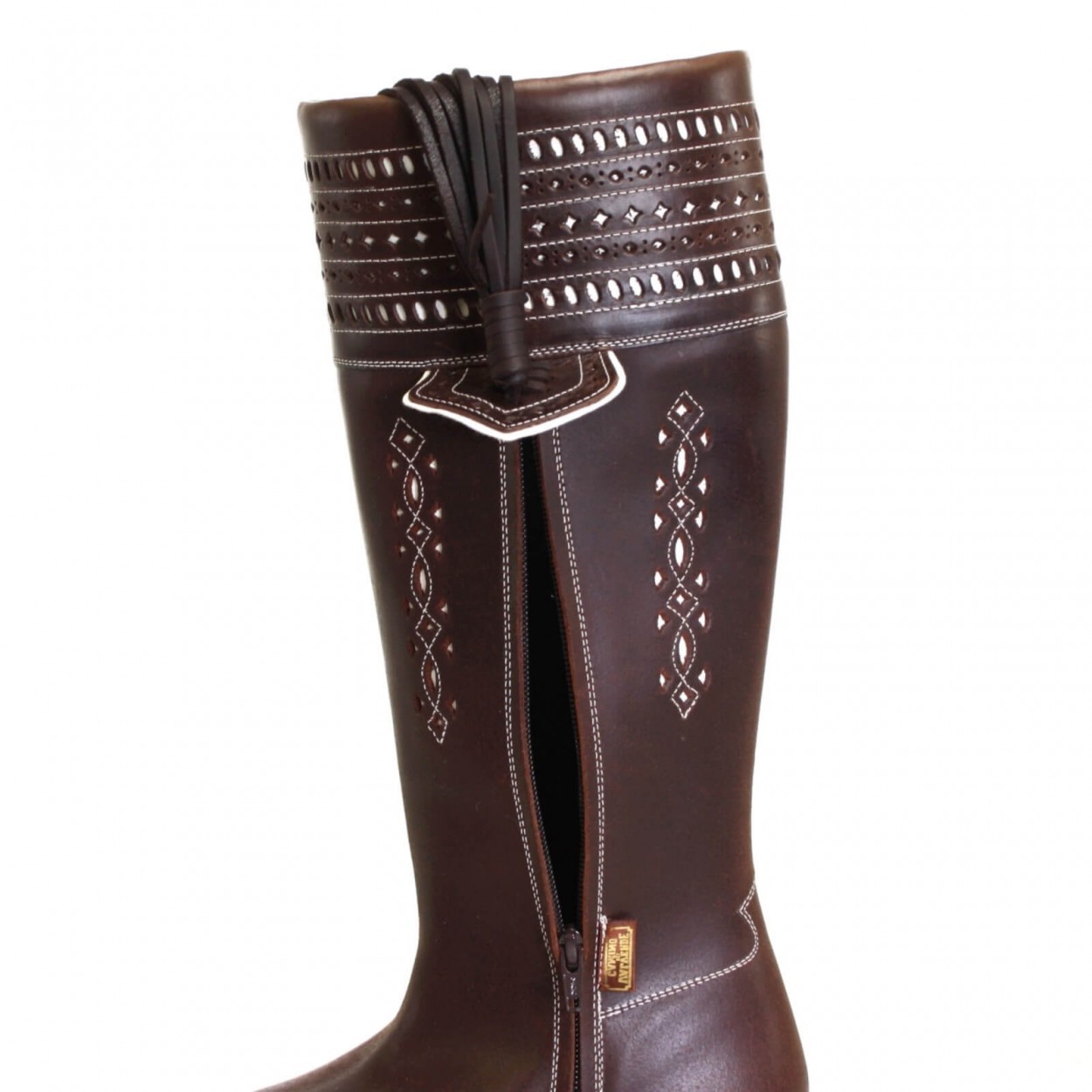 Botas camperas piel marron señora
