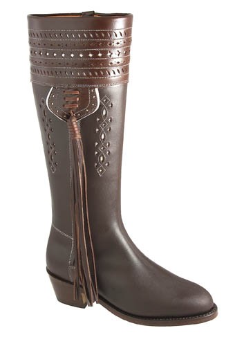 Botas camperas piel marron señora
