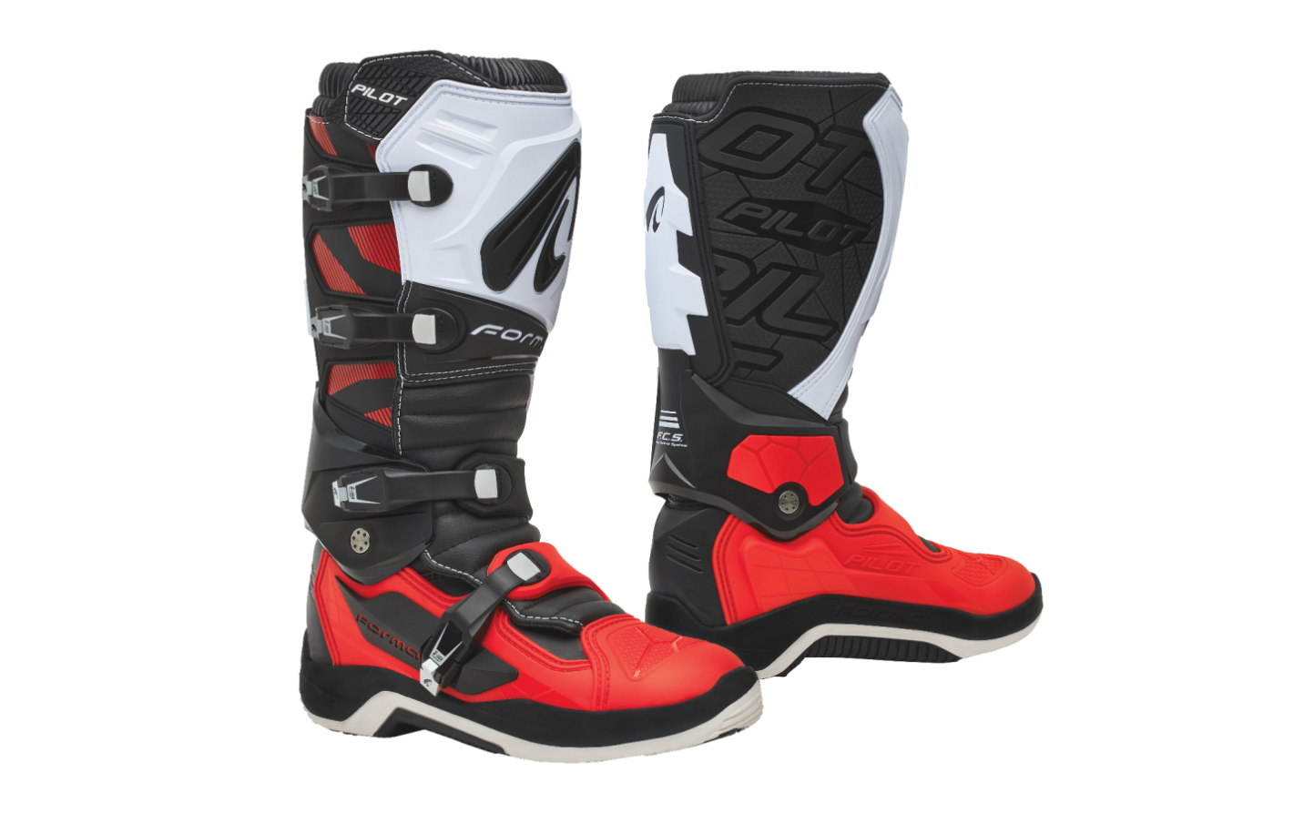 Botas Forma Pilot Negro Rojo Blanco |31001747|