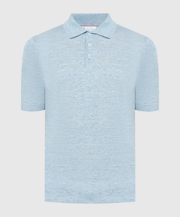 Brunello Cucinelli Blue melange polo