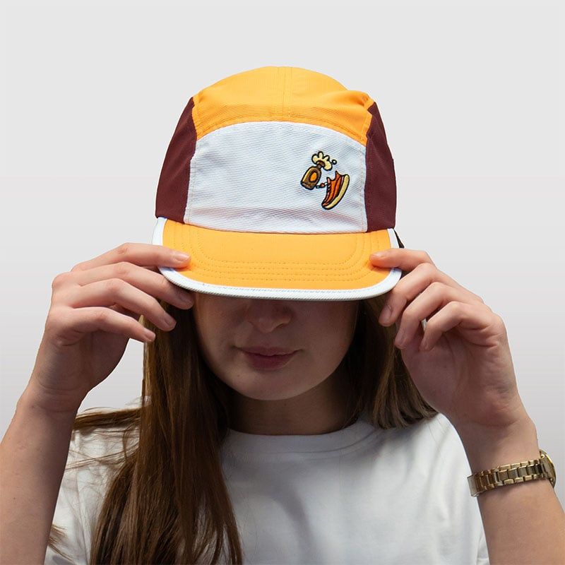 BV sport Gorra de 5 paneles "DBDB" (Naranja / Burdeos)