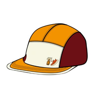 BV sport Gorra de 5 paneles "DBDB" (Naranja / Burdeos)