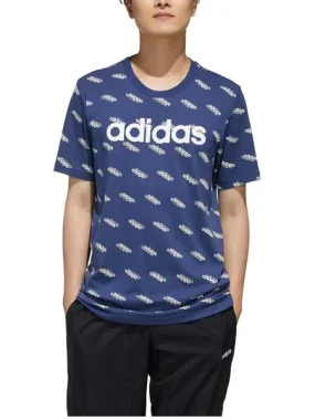 camiseta adidas logo azul hombre