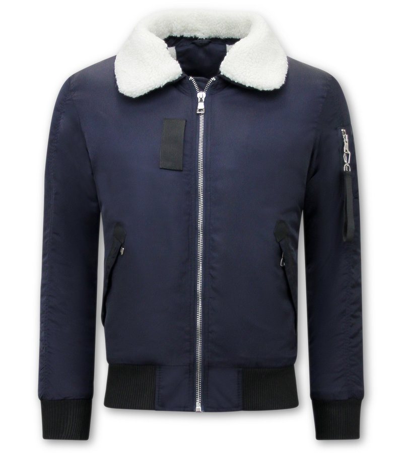 Chaqueta Bomber Para Hombre - H-3213 - Azul