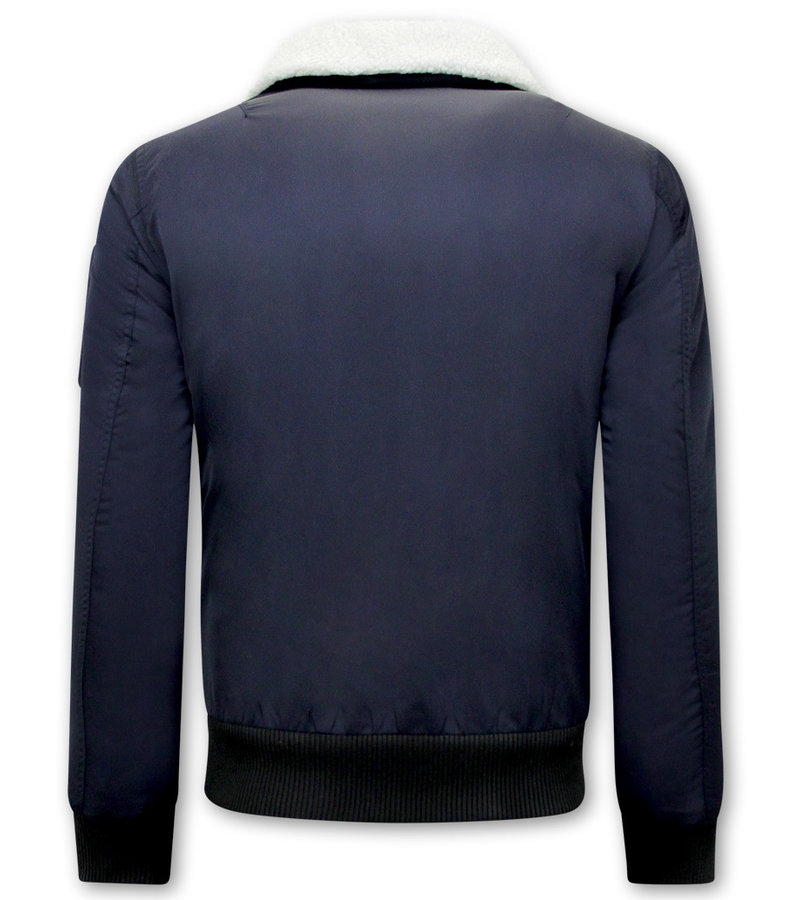 Chaqueta Bomber Para Hombre - H-3213 - Azul