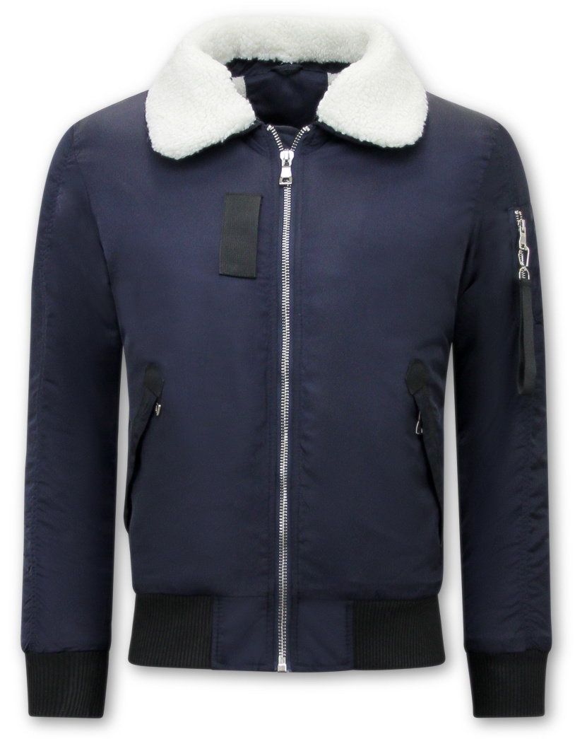 Chaqueta Bomber Para Hombre - H-3213 - Azul