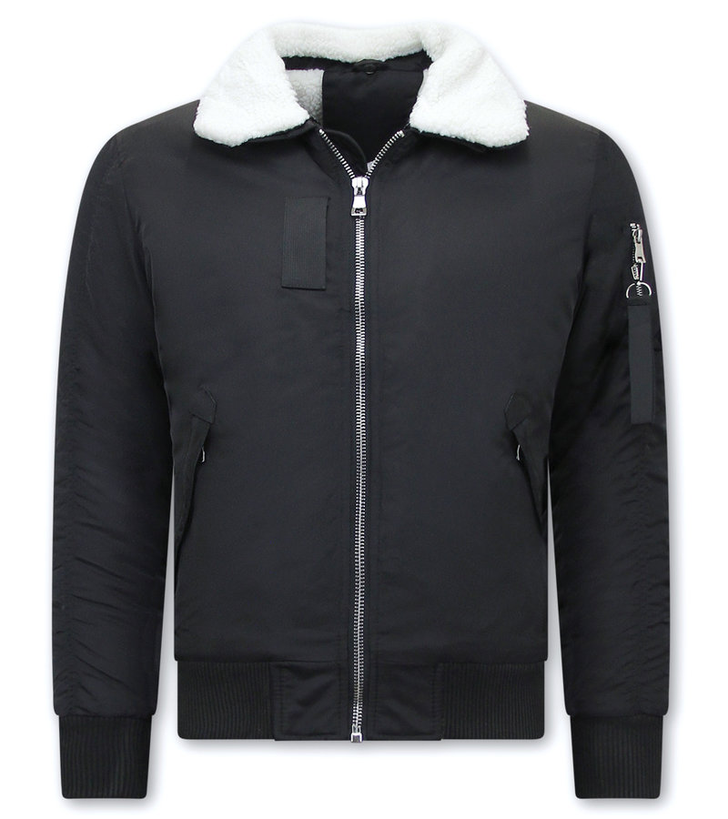 Chaqueta Bomber Para Hombre - H-3213 - Negro