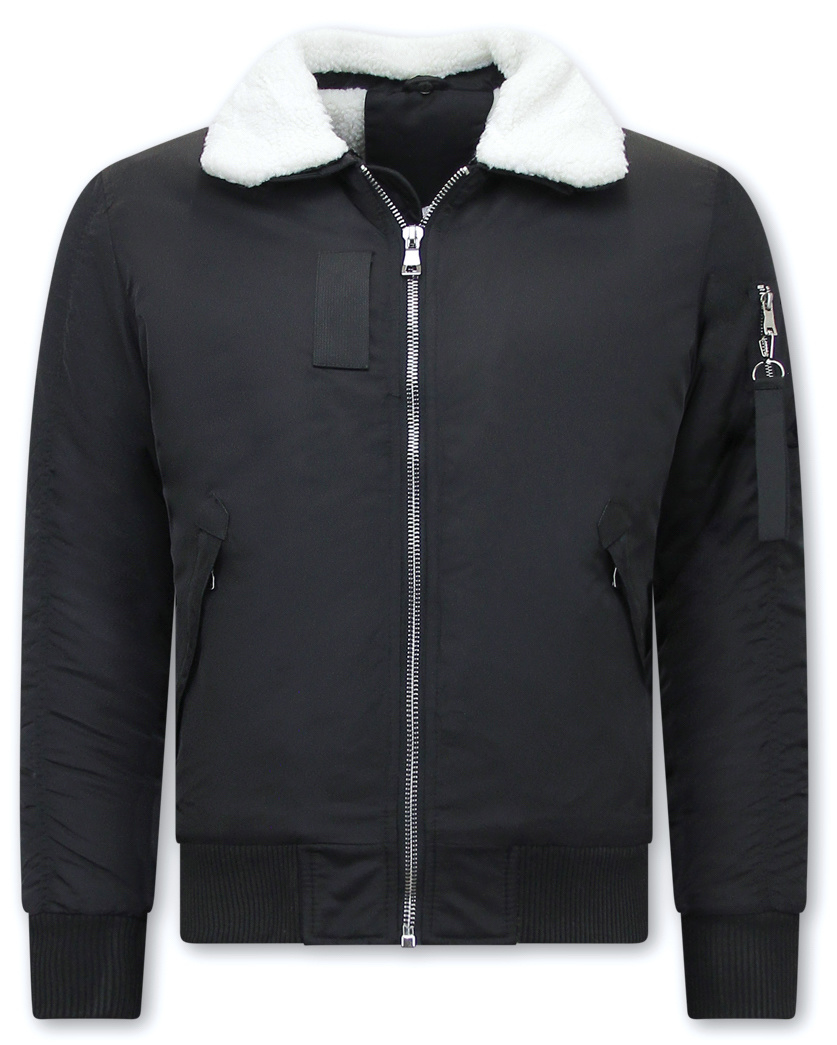 Chaqueta Bomber Para Hombre - H-3213 - Negro