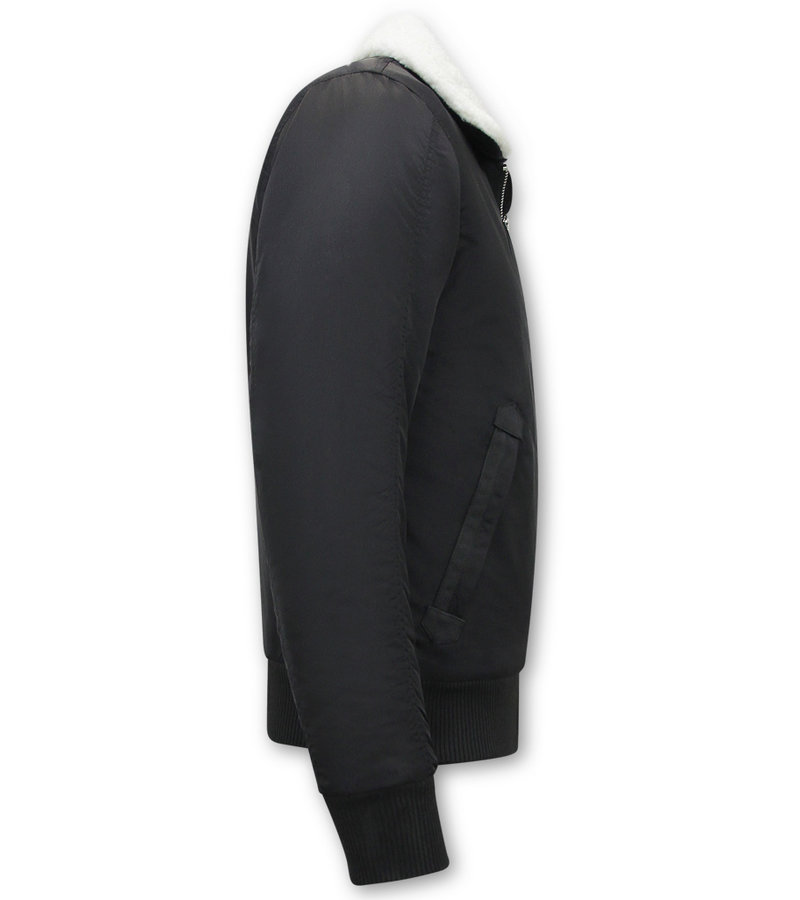 Chaqueta Bomber Para Hombre - H-3213 - Negro