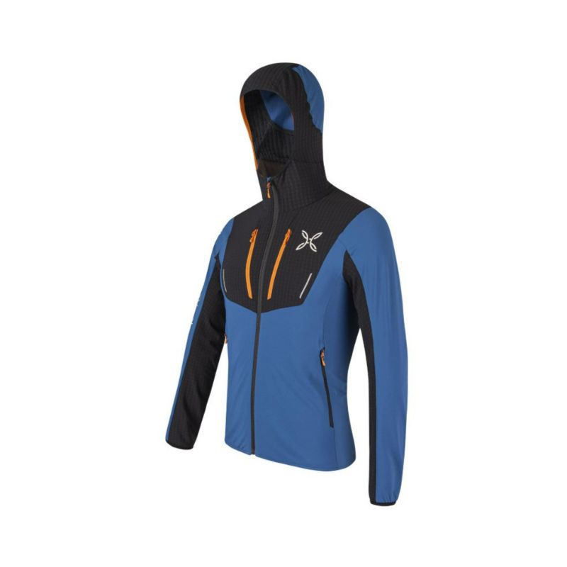 Chaqueta con capucha para hombre MONTURA Ski style (Deep Blue/Mandarin)