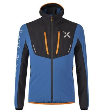 Chaqueta con capucha para hombre MONTURA Ski style (Deep Blue/Mandarin)