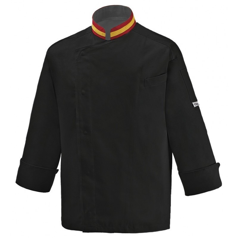 Chaqueta de chef negra España con cochetes - Egochef