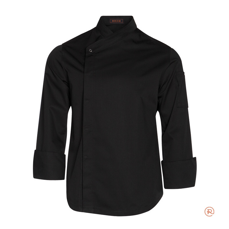 Chaqueta de cocinero Coolmax Slim Fit negra Moraira - Roger