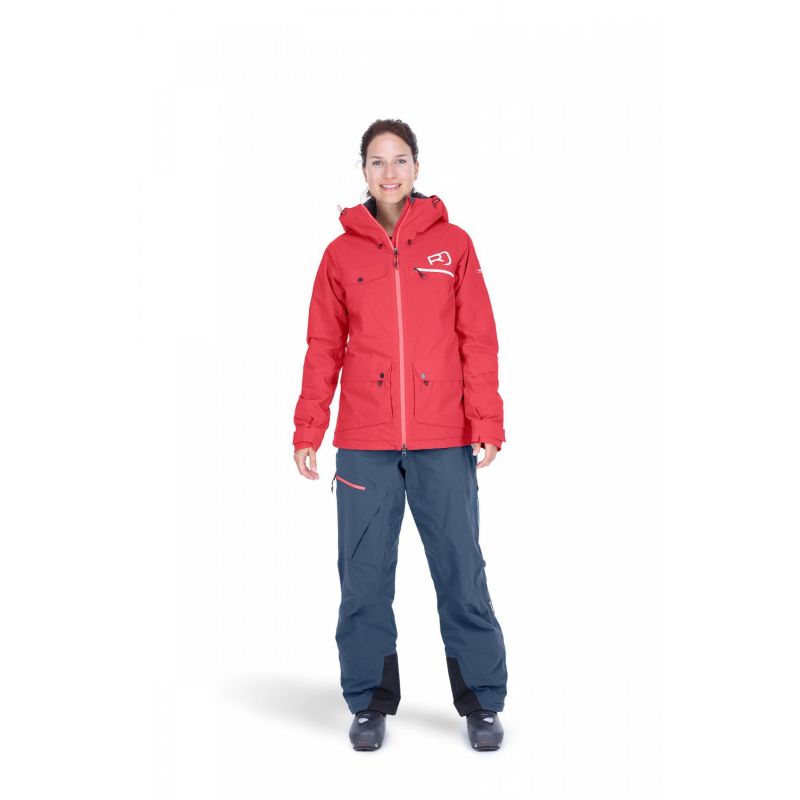 Chaqueta de esquí Ortovox 2L SWISSWOOL ANDERMATT (Hot Coral) Mujer