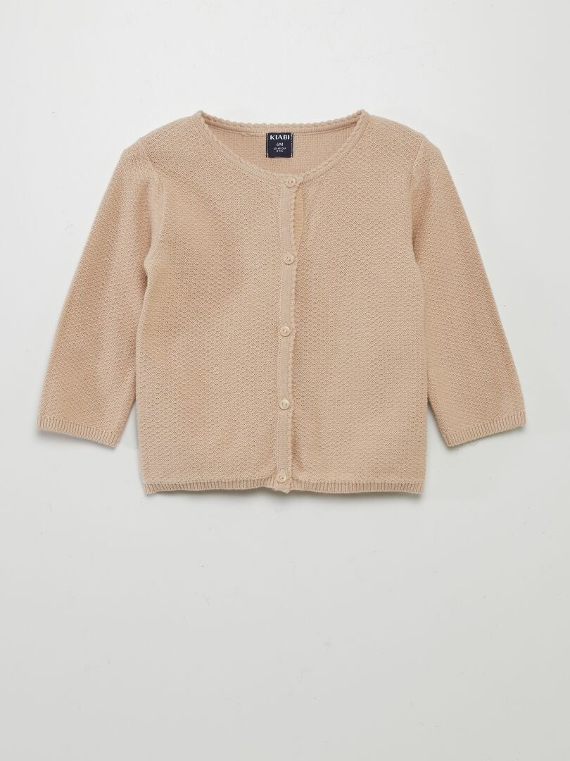 Chaqueta de punto de fantasía - BEIGE