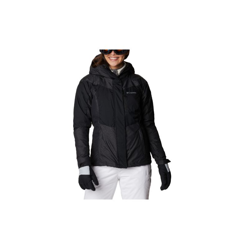 Chaqueta impermeable para mujer Columbia Rosie Run (Negro / Black Heather)