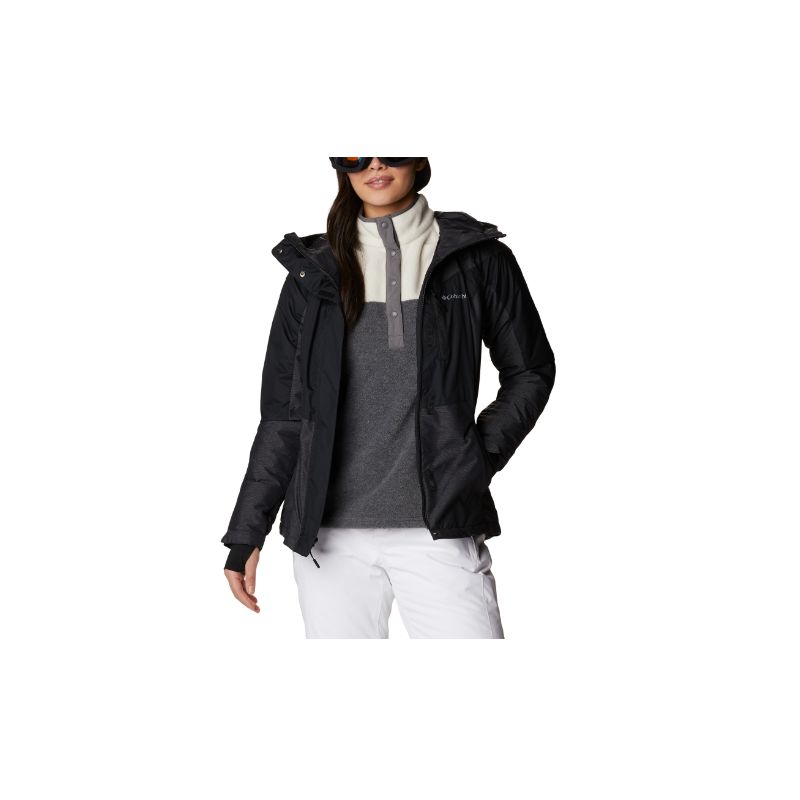 Chaqueta impermeable para mujer Columbia Rosie Run (Negro / Black Heather)