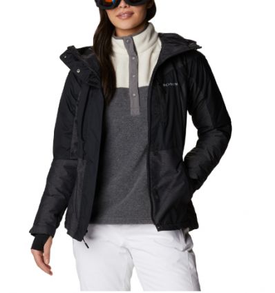 Chaqueta impermeable para mujer Columbia Rosie Run (Negro / Black Heather)