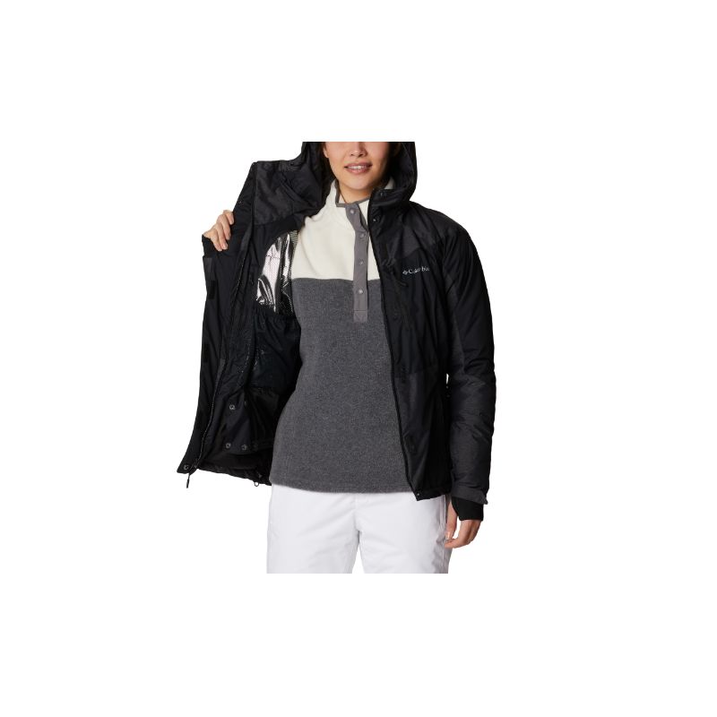 Chaqueta impermeable para mujer Columbia Rosie Run (Negro / Black Heather)