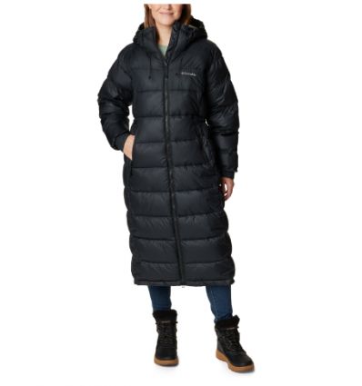 Chaqueta larga de plumón para mujer Columbia Pike Lake II (Negro)