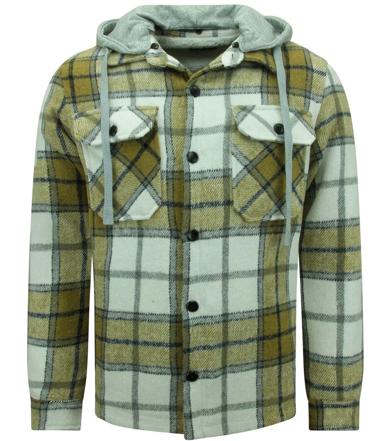 Chaqueta Lumberjack Hombre con Capucha -7091- Marrón