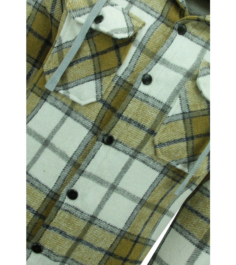 Chaqueta Lumberjack Hombre con Capucha -7091- Marrón