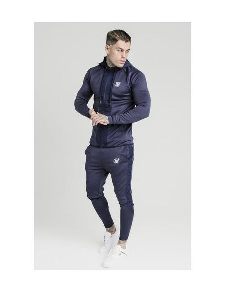 Chaqueta SikSilk Creased Nylon Zip Marino