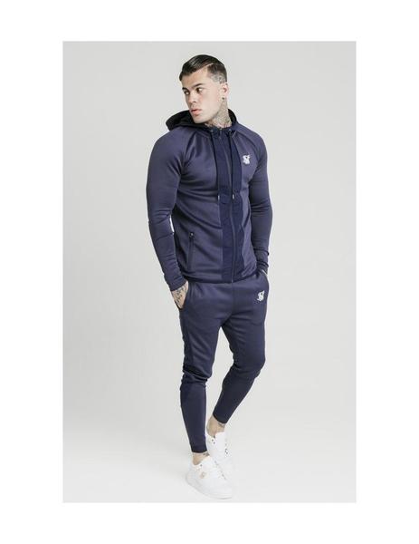 Chaqueta SikSilk Creased Nylon Zip Marino