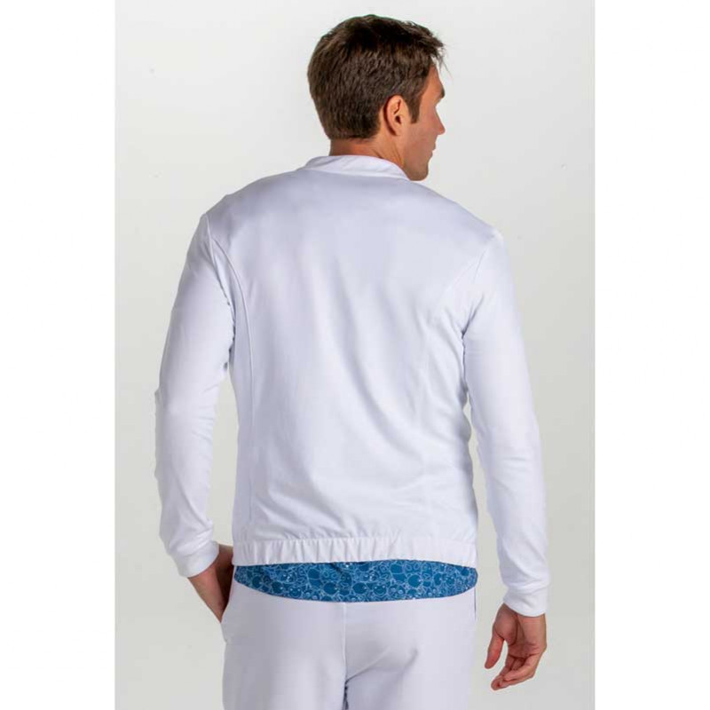 Chaqueta sport hombre de punto elástico blanco - Dyneke