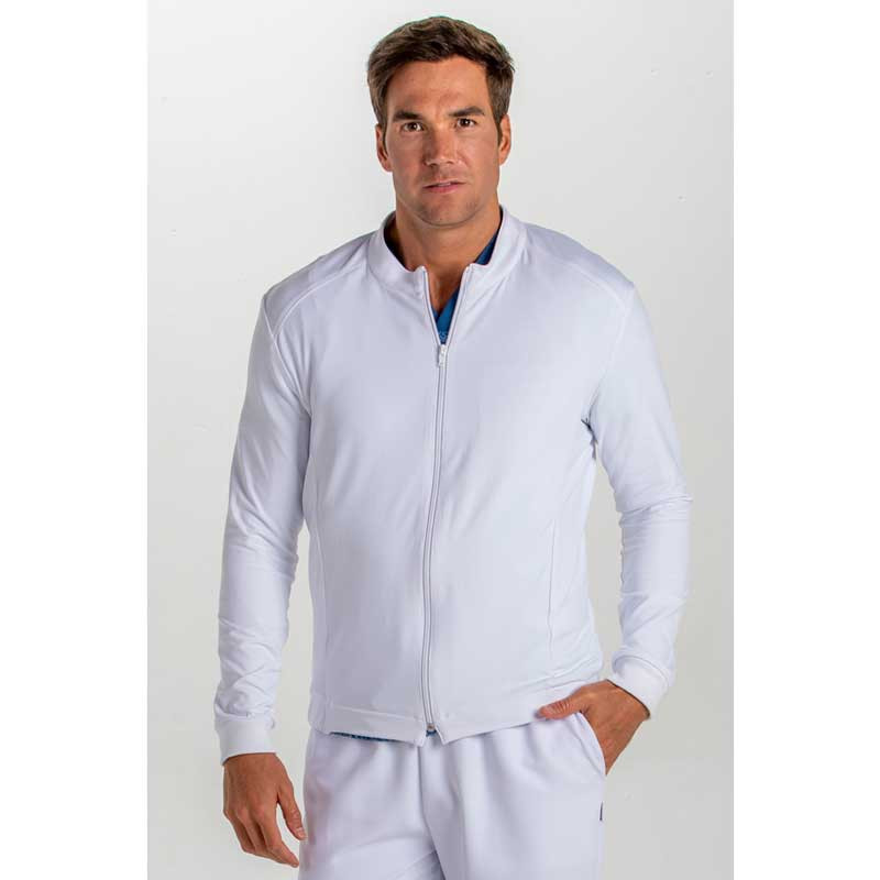 Chaqueta sport hombre de punto elástico blanco - Dyneke