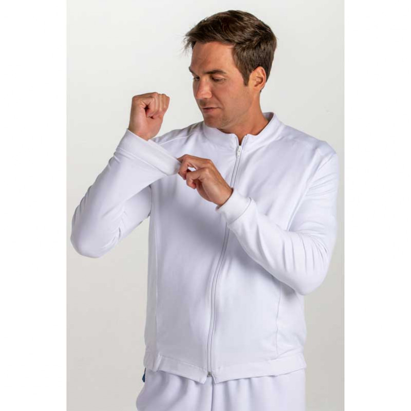 Chaqueta sport hombre de punto elástico blanco - Dyneke