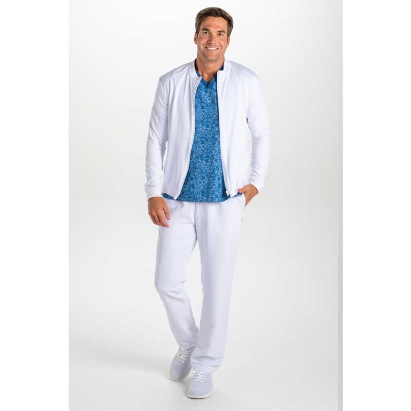 Chaqueta sport hombre de punto elástico blanco - Dyneke