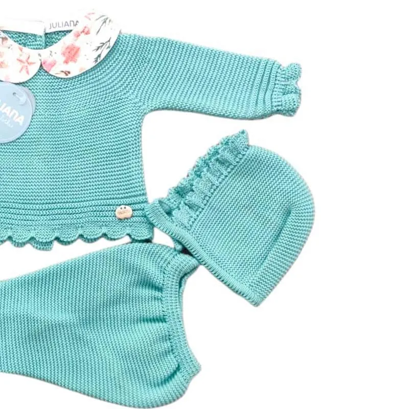 Conjunto primera puesta bebé Juliana verde