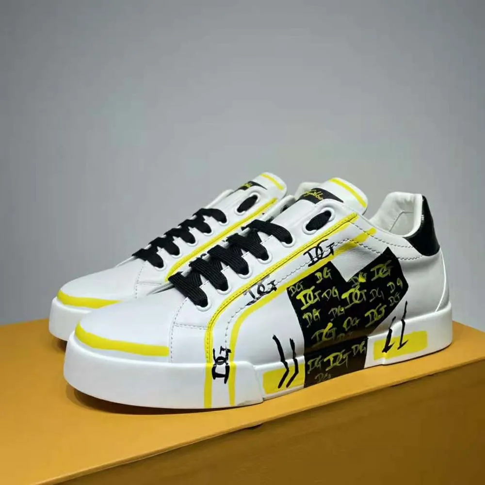 Dolce Gabbana Zapatillas Portofino de edición limitada D&G para hombre-Amarillo