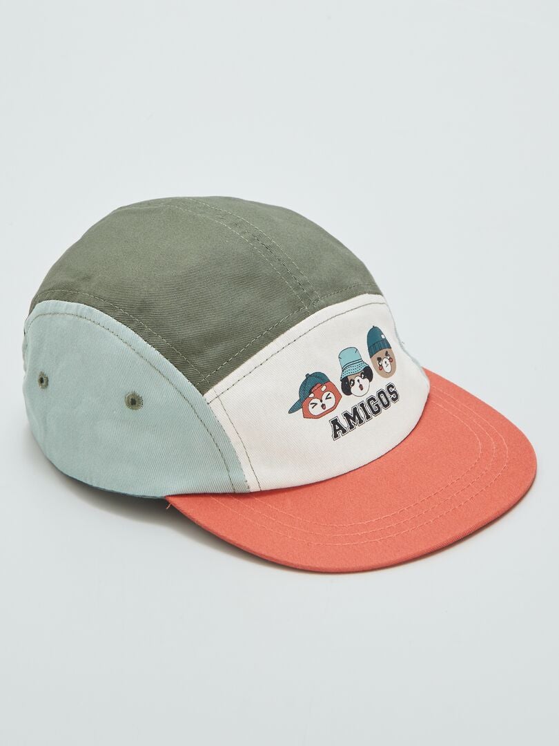 Gorra colorblock con estampado - VERDE