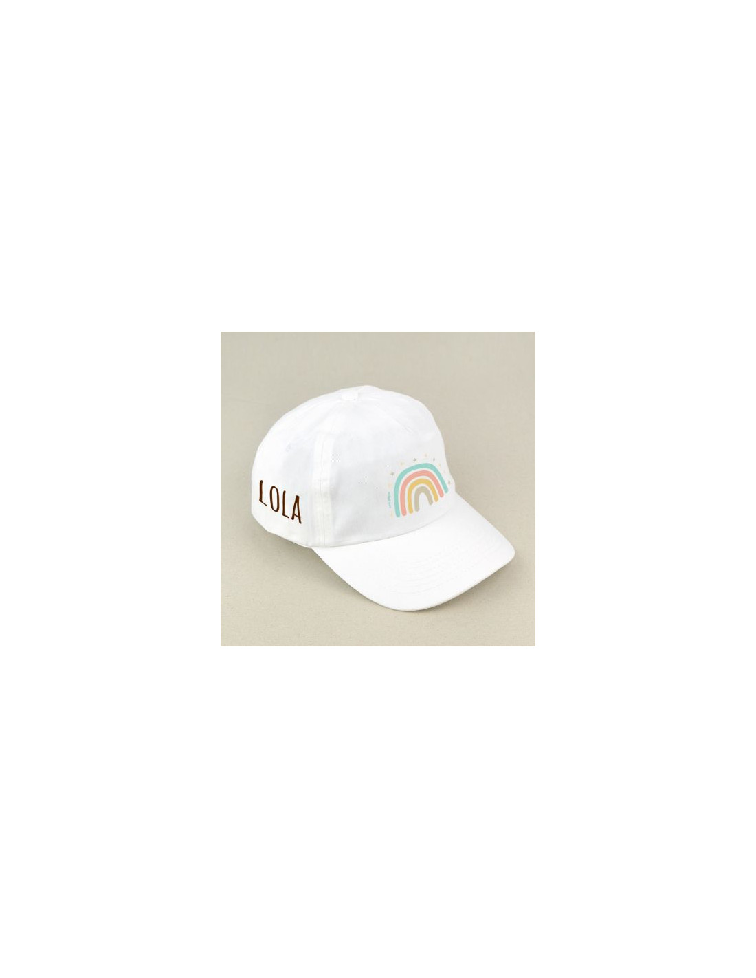 Gorra Junior Arcoíris Soft Blanca personalizada de Mi Pipo