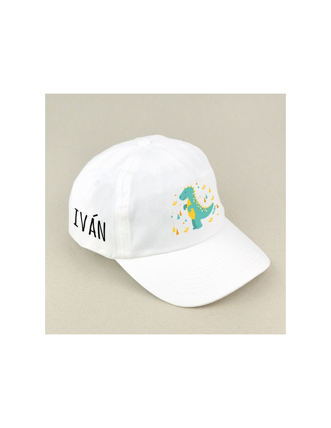 Gorra Junior Dinosaurio Blanca personalizada de Mi Pipo