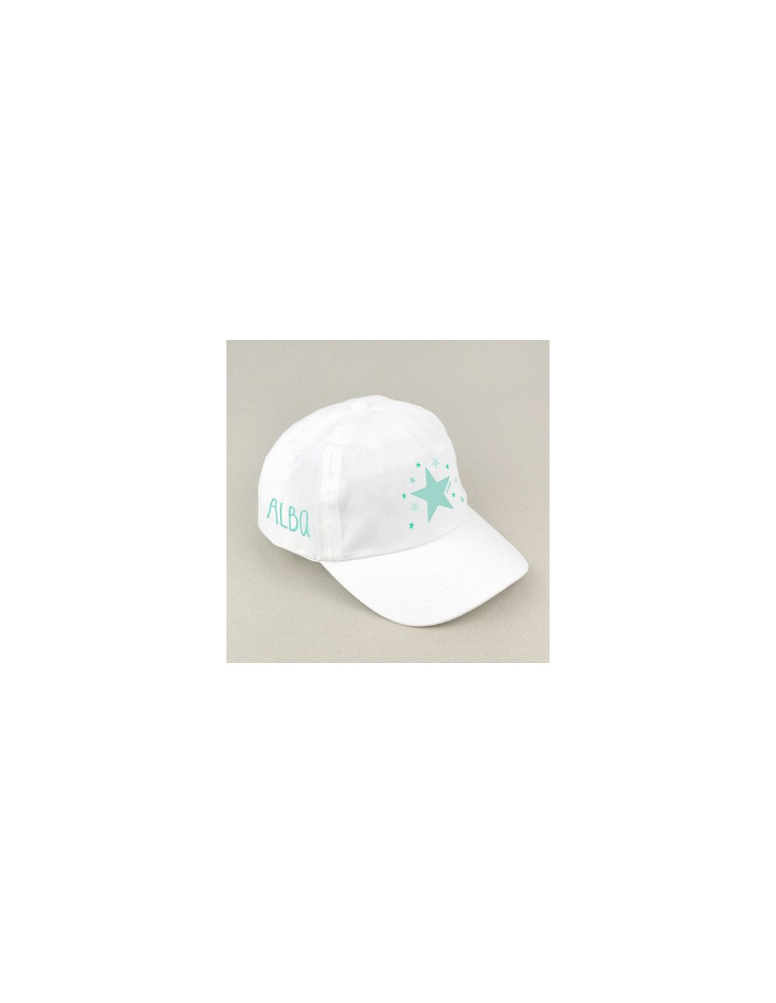 Gorra Junior Estrella Menta Blanca personalizada de Mi Pipo