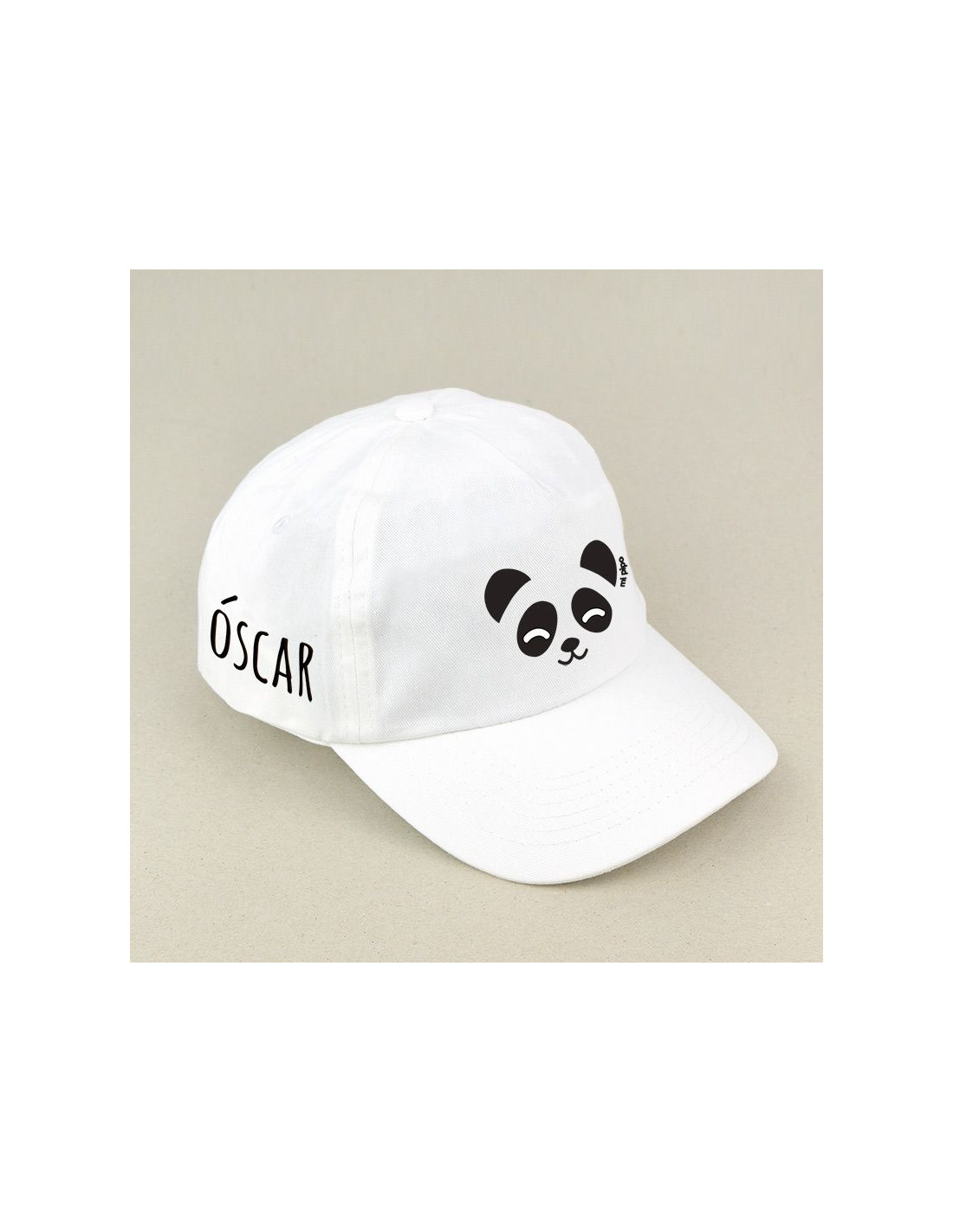 Gorra Junior Panda Blanca personalizada de Mi Pipo