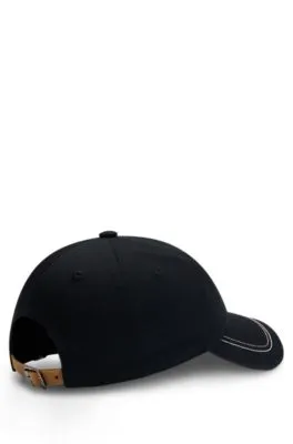 Gorra para equitación con logo bordado y correa de piel