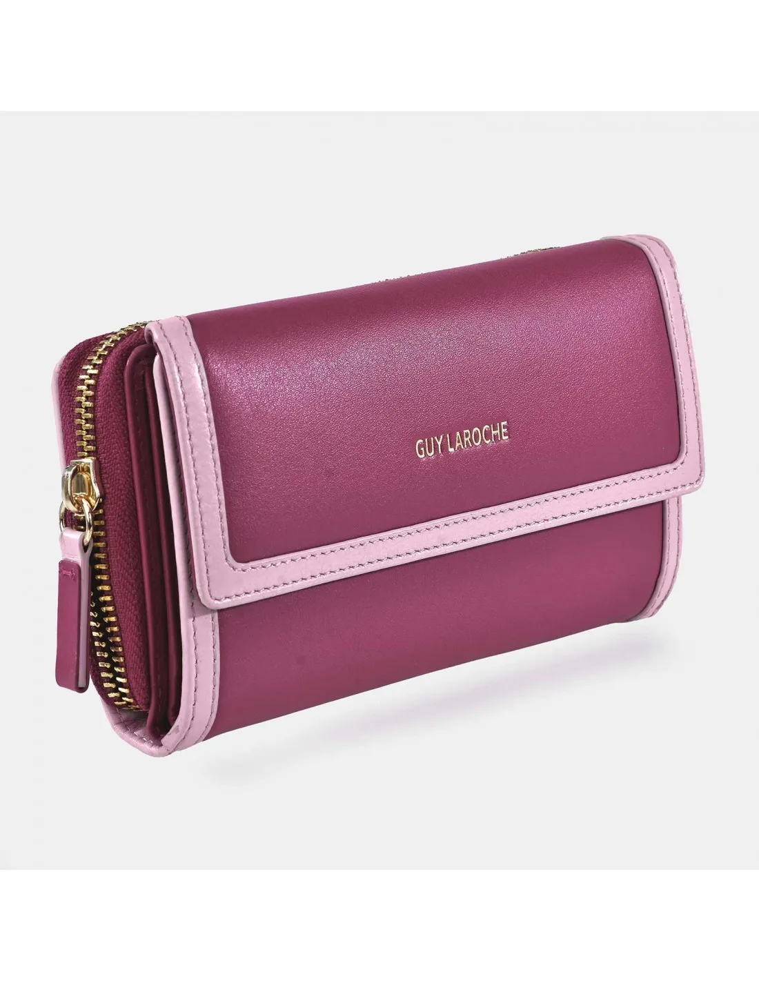 GUY LAROCHE monedero billetero con solapa para mujer en piel color