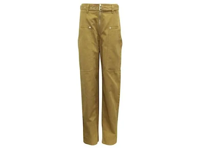 Isabel Marant Etoile Pantalón caqui de talle alto 