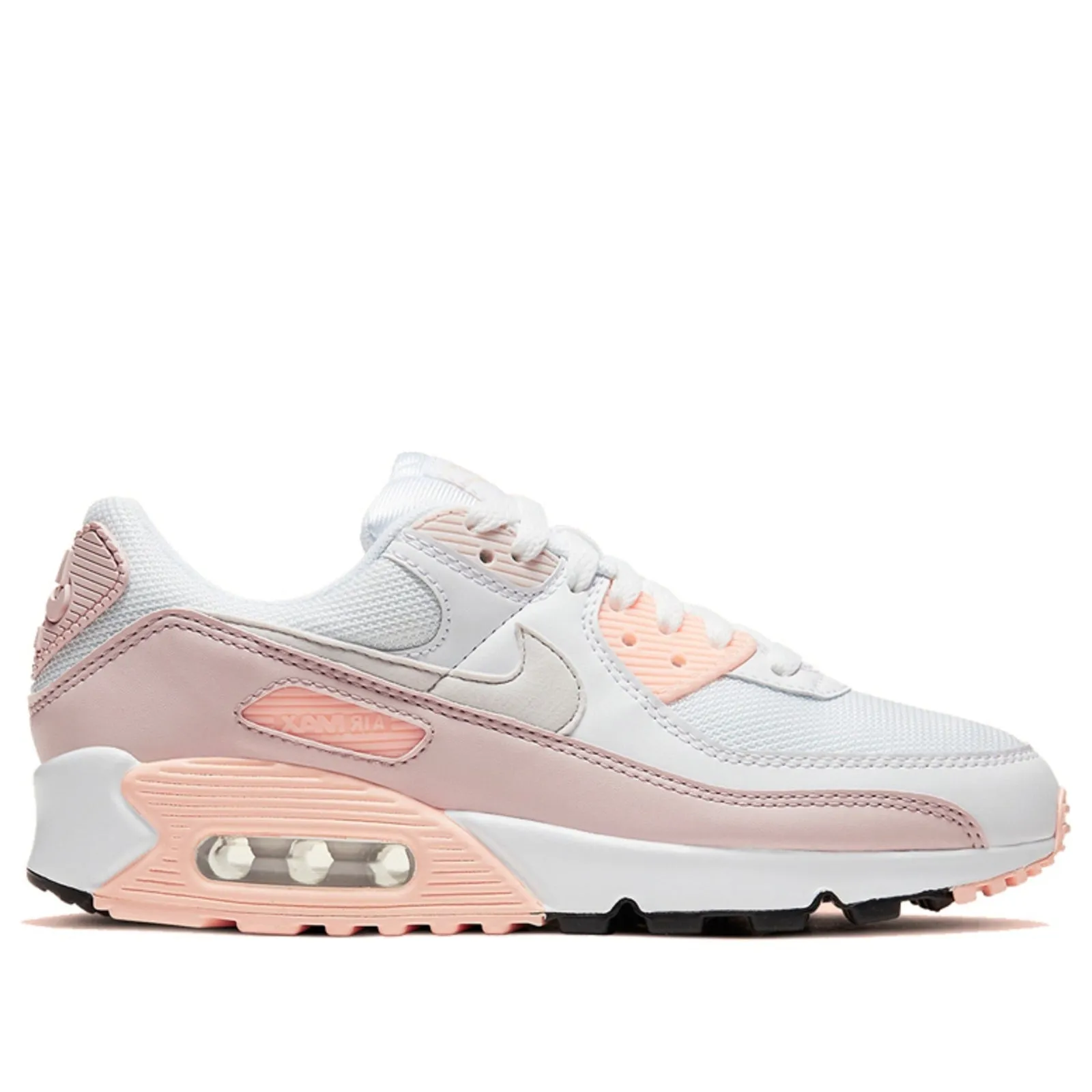 N370O Nike Air Max 90 NIKE WOMENS AIR MAX 90 WHITE BARELY ROSE CT1030-101