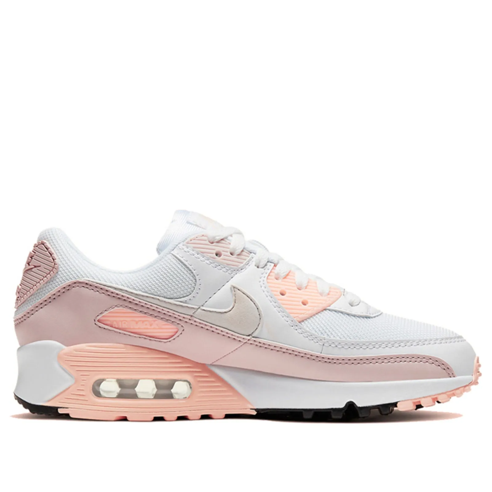 N370O Nike Air Max 90 NIKE WOMENS AIR MAX 90 WHITE BARELY ROSE CT1030-101