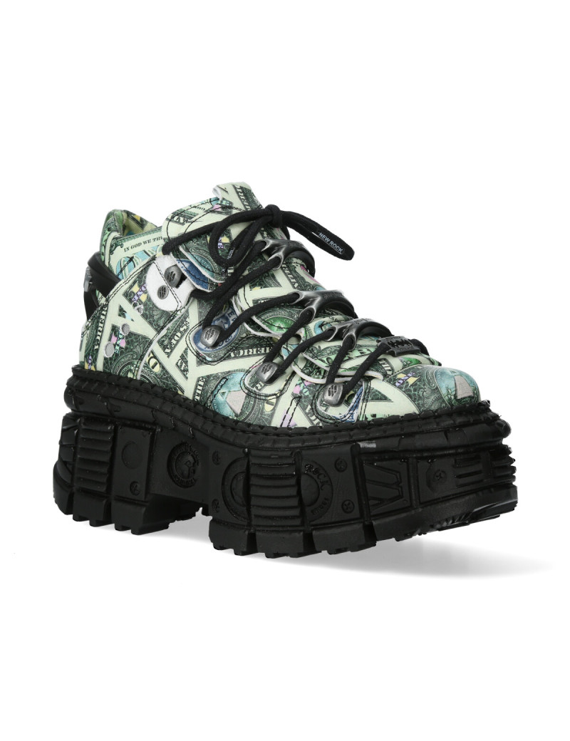 Newrock zapatos dolar verde