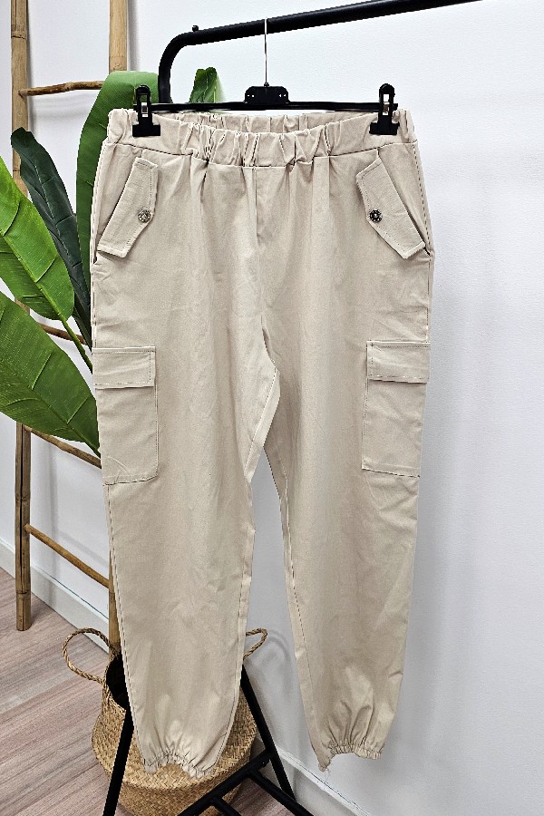 Pantalon Cargo Beige