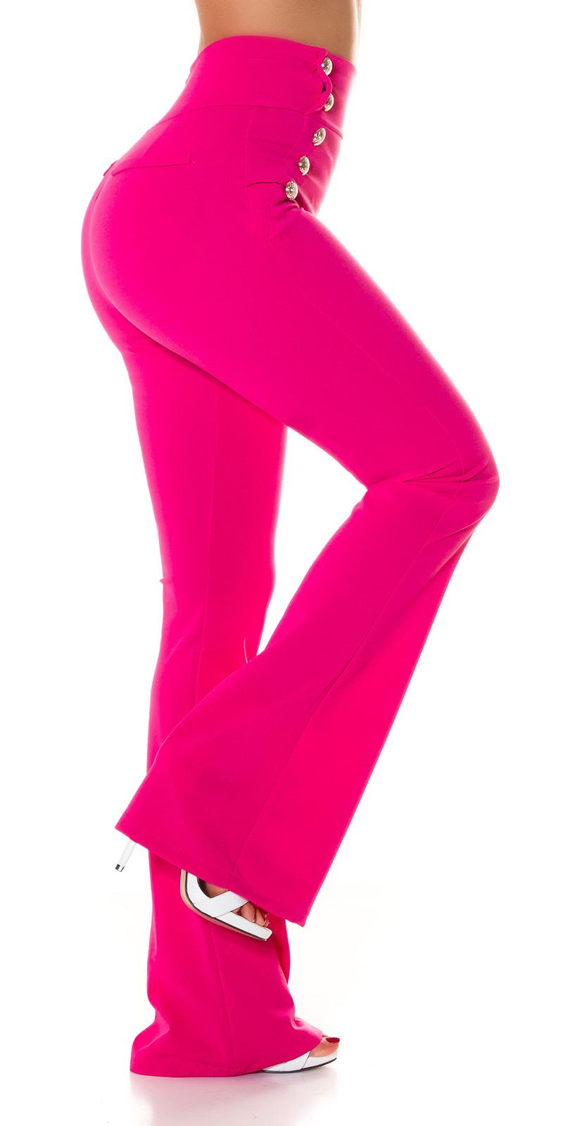 Pantalones acampanados cintura alta rosa