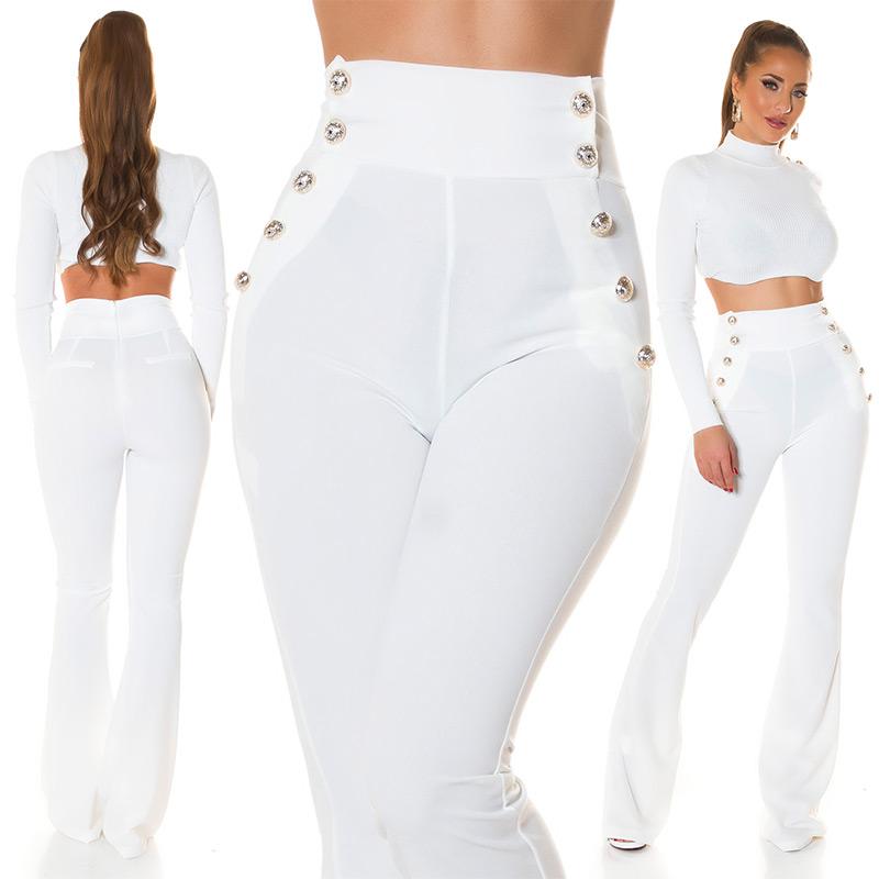 Pantalones blanco acampanados 