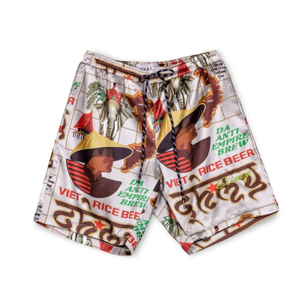 PANTALÓN CORTO GRIMEY VIET CONG BEER SATIN - WHITE | Summer 23